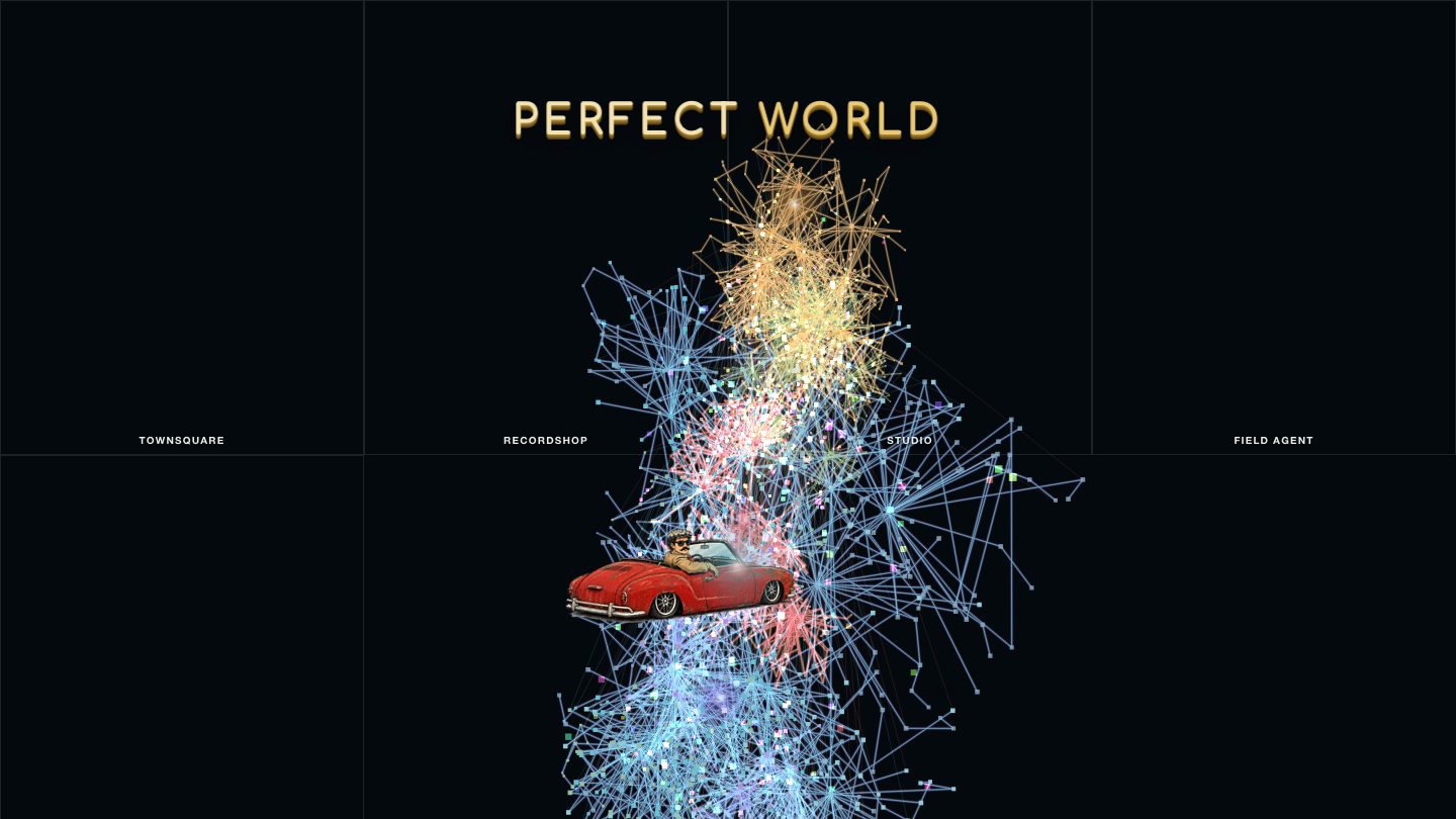 The Perfect World Project front door: a constellation of linked points under the Perfect World wordmark